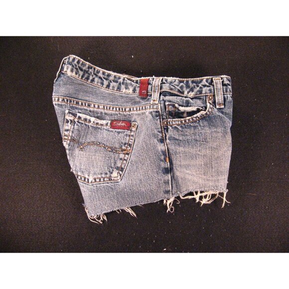 COPY - Silver Jeans CUTOFF JEAN SHORTS Womans Cut Off Sz 27 Blue Denim Destress… - Picture 3 of 9